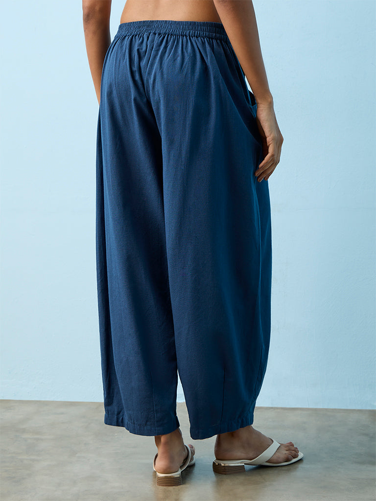 Utsa Indigo Solid Cotton Pants