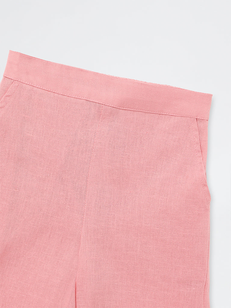 Utsa Kids Girls Pink Solid Ethnic Pants - (2 - 8 yrs)