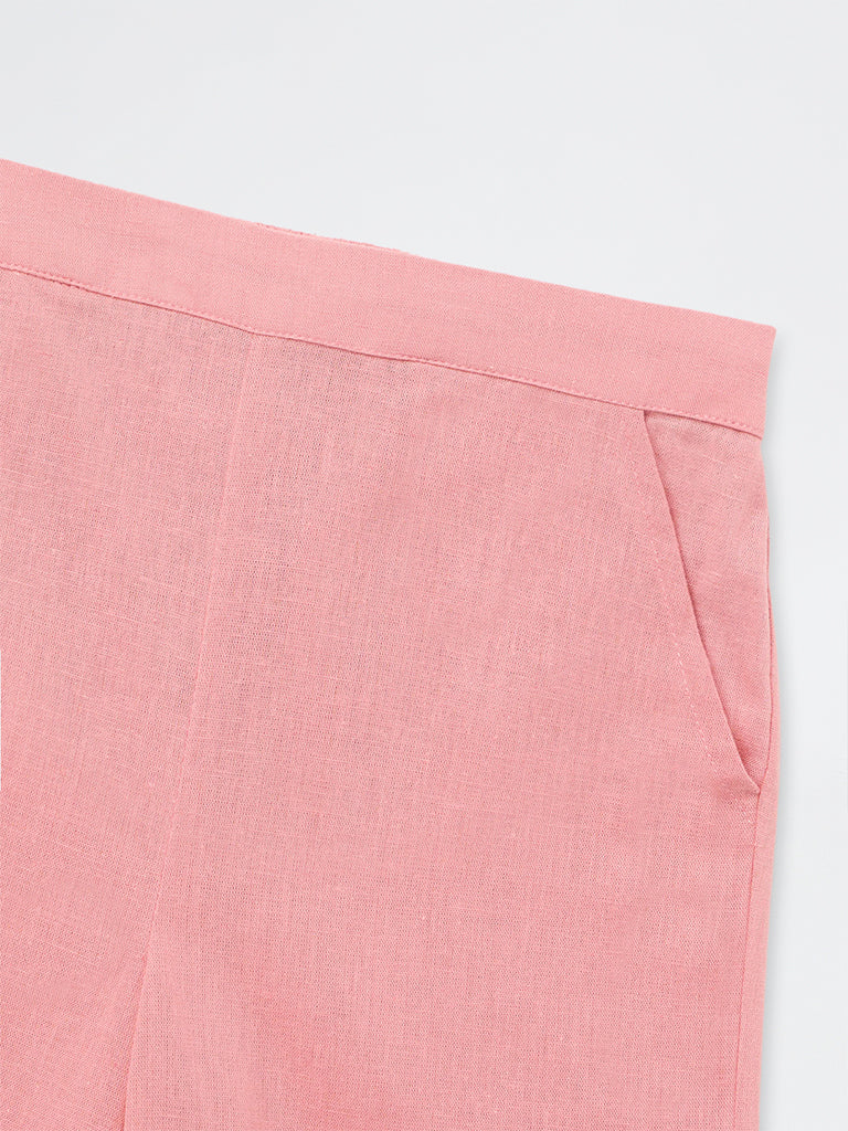 Utsa Kids Girls Pink Solid Ethnic Pants - (8 - 14 yrs)