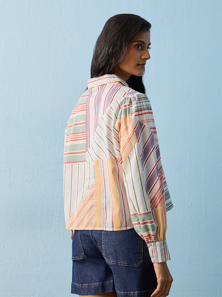 LOV Multicolour Striped Cotton Shirt
