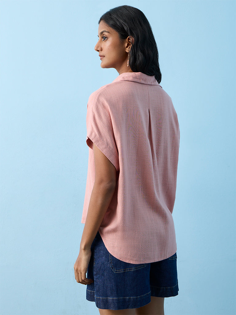 LOV Dusty Pink Solid Blouse