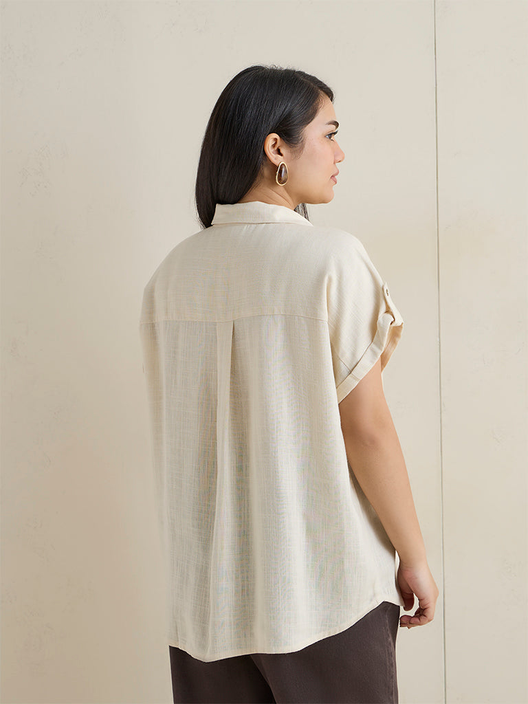 Gia Cream Solid Blouse