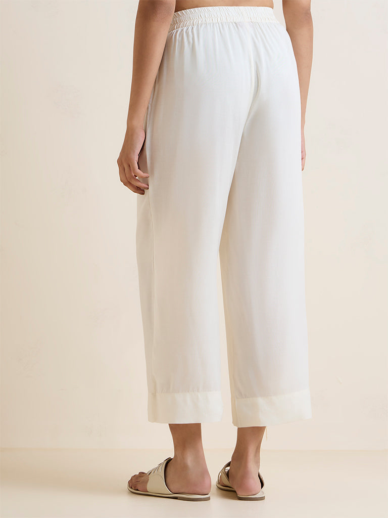 Zuba Cream Solid Pants
