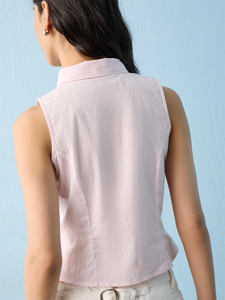 Nuon Pink Striped Blouse