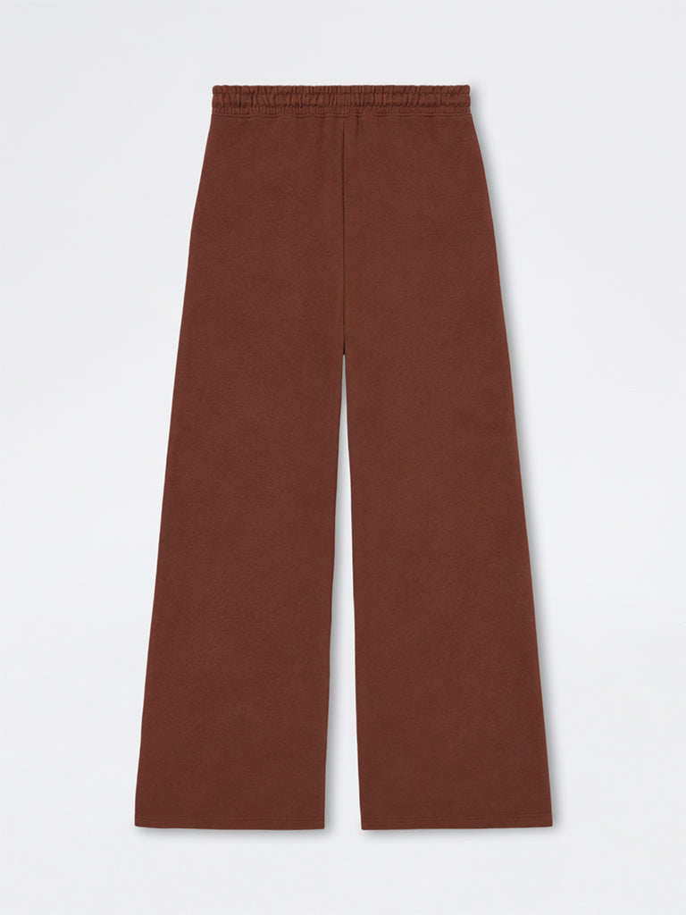 Girls Brown Striped High-Rise Cotton-Blend Track Pants