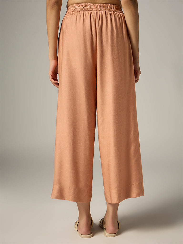 Zuba Peach Cotton-Blend Pants