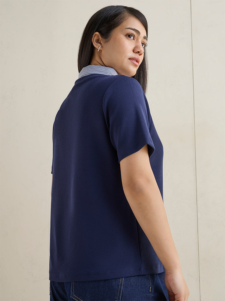 Gia Navy Solid Top