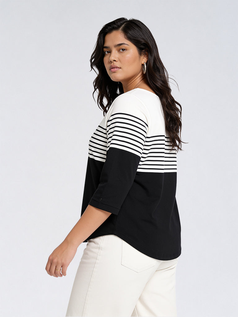 Gia Black Striped T-Shirt