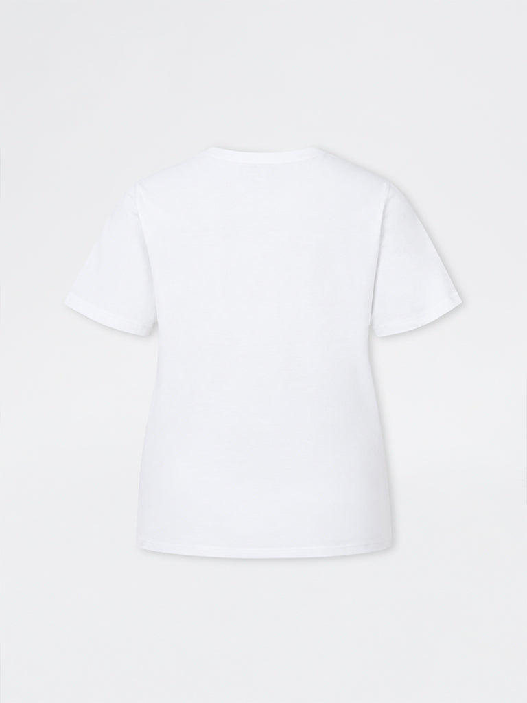 Gia White Typographic Cotton T-Shirt