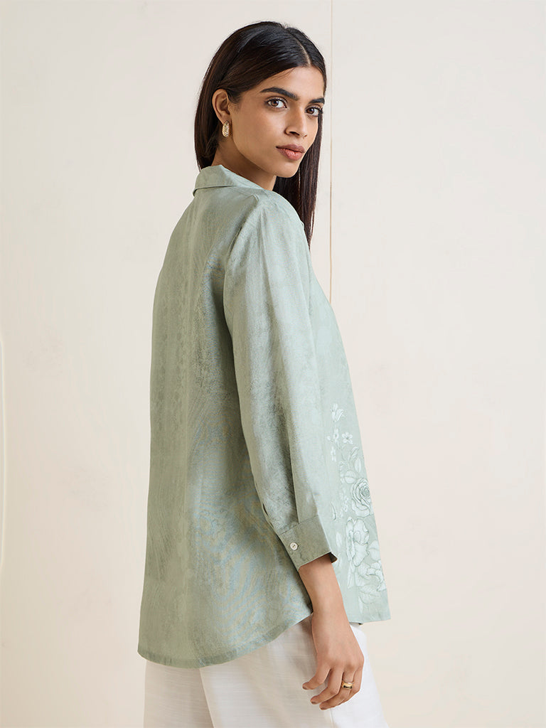 Zuba Sage Green Floral Printed Tunic