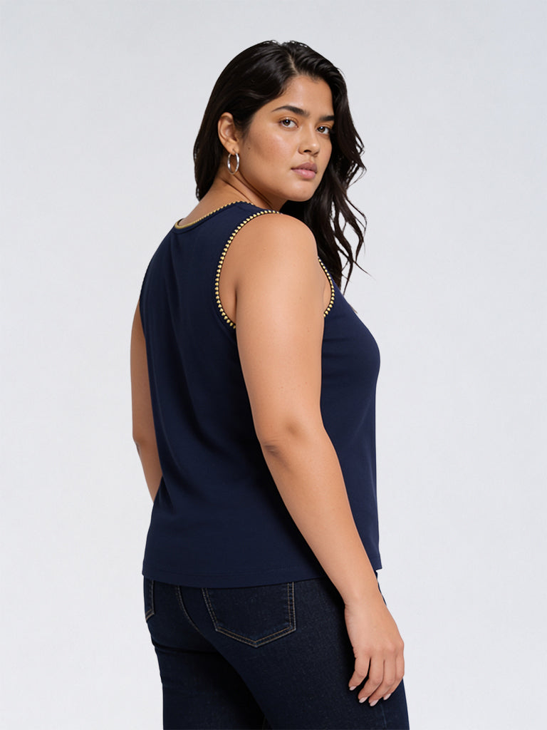 Gia Navy Solid Top
