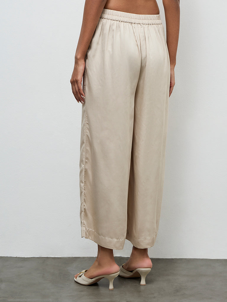 Zuba Taupe Solid Pants