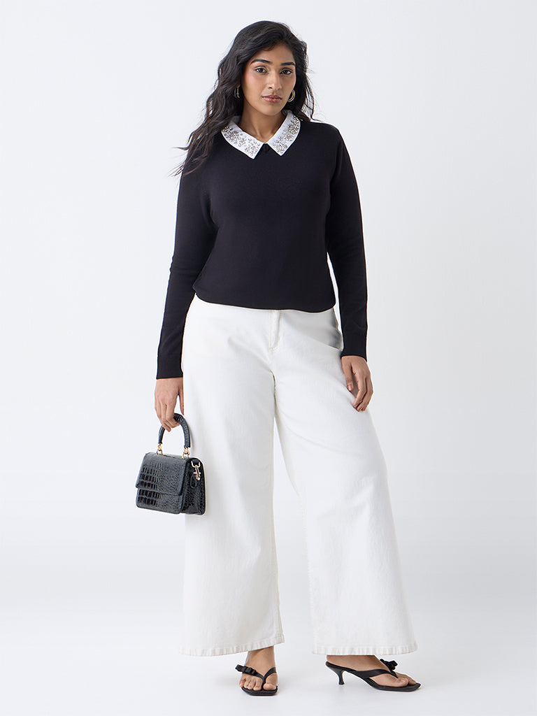 Gia Black Embellished Sweater