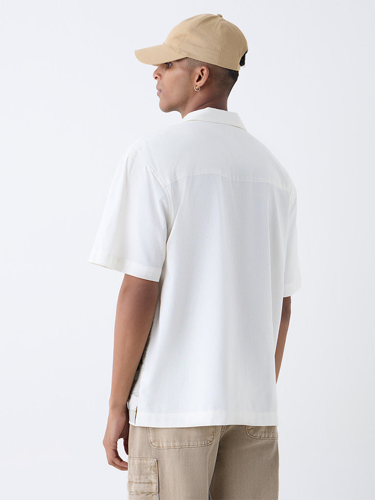 Nuon Off-White Scenic-Inspired Relaxed-Fit Shirt
