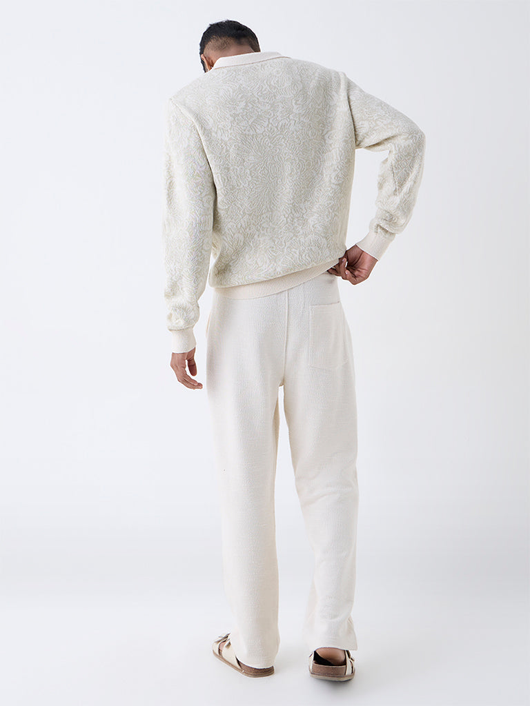 ETA Off-White Relaxed-Fit Mid-Rise Cotton-Blend Pants