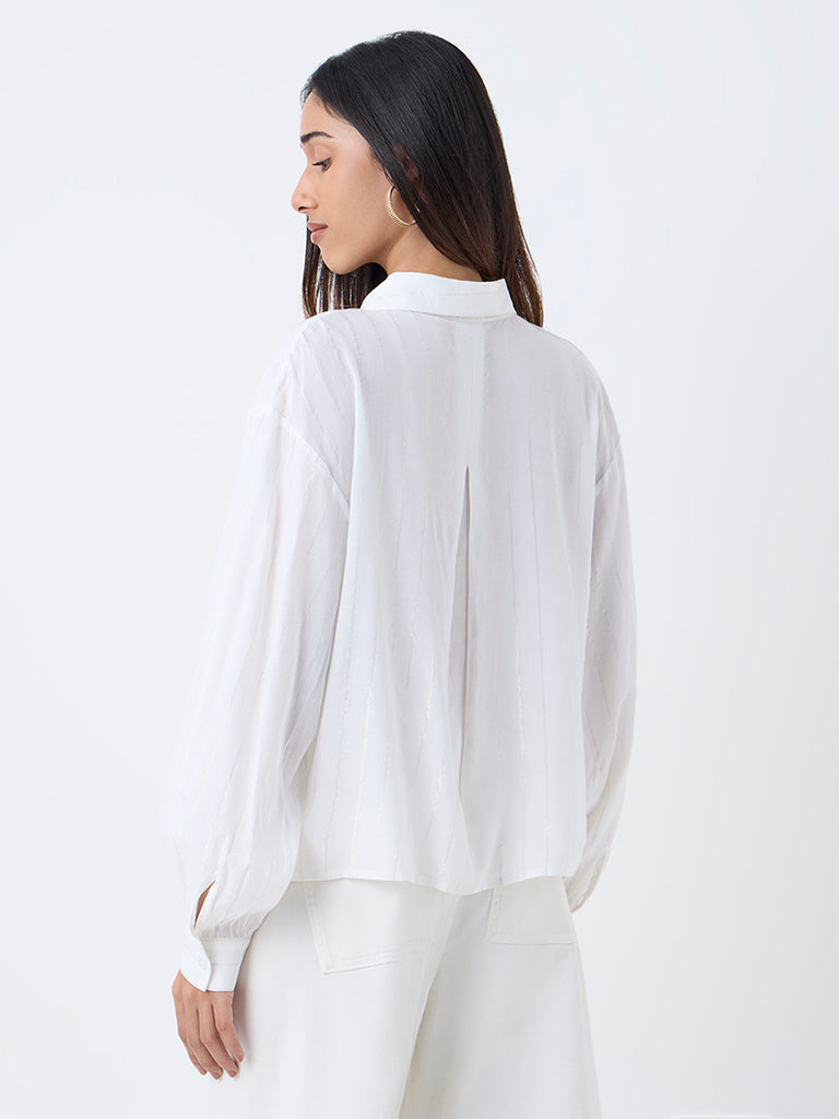 LOV Off-White Striped Blouse
