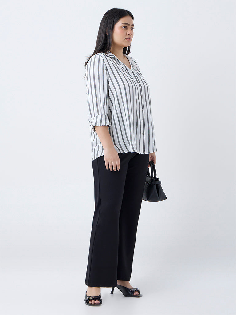 Gia White Striped Shirt