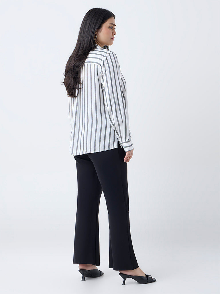 Gia White Striped Shirt