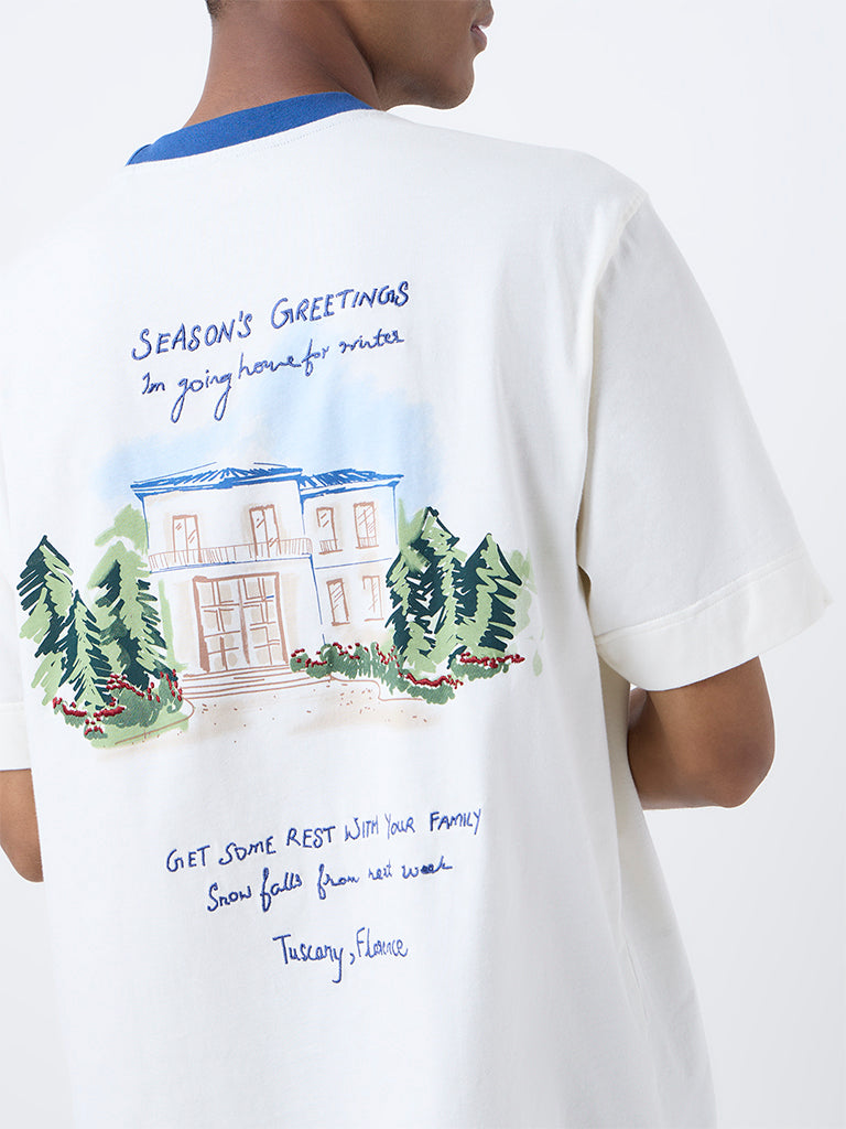 Nuon Cream Scenic-Inspired Regular-Fit Cotton T-Shirt
