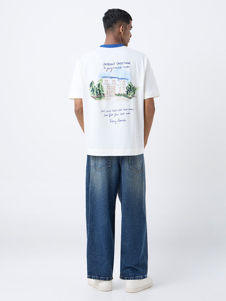 Nuon Cream Scenic-Inspired Regular-Fit Cotton T-Shirt