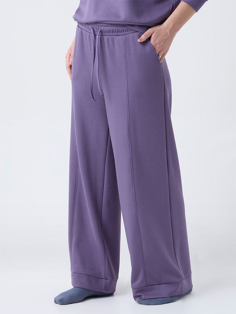 Wunderlove Purple Solid High-Rise Pants