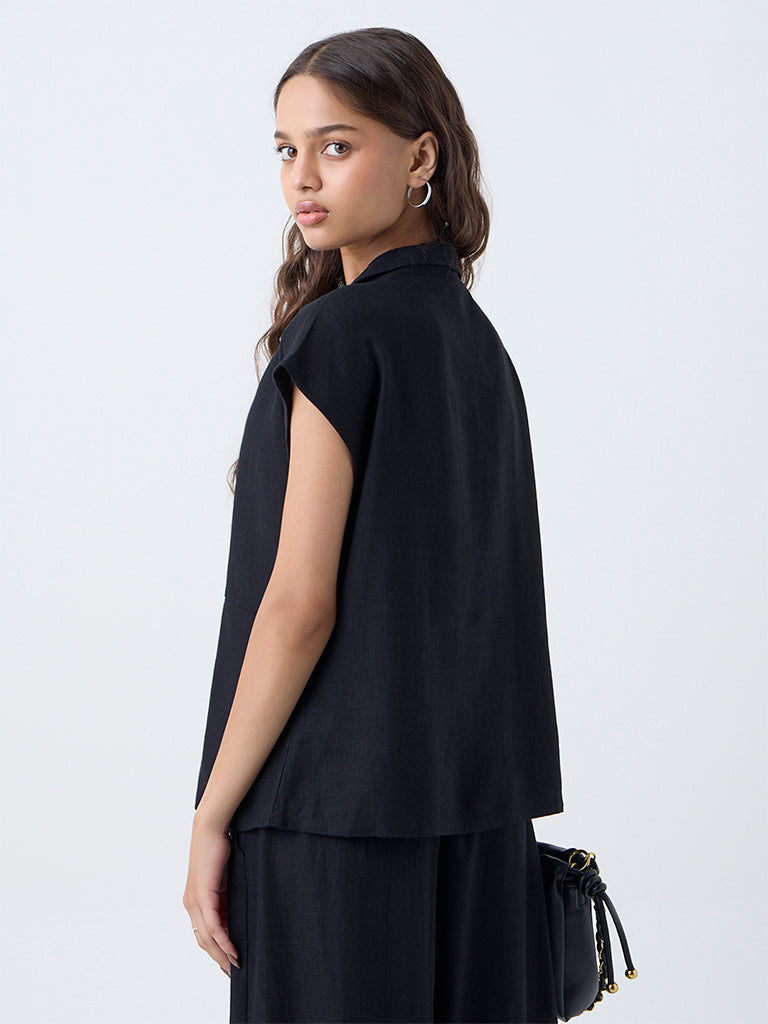 LOV Black Solid Shirt