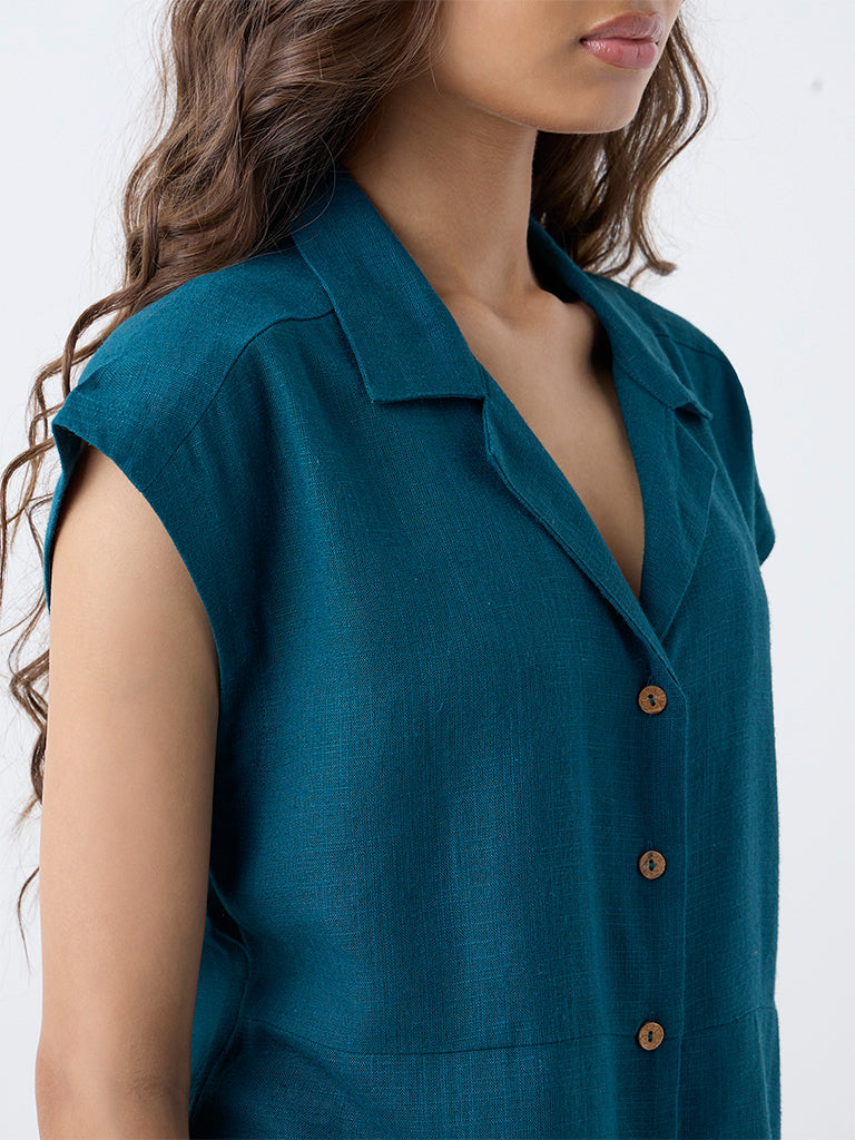 LOV Teal Solid Shirt