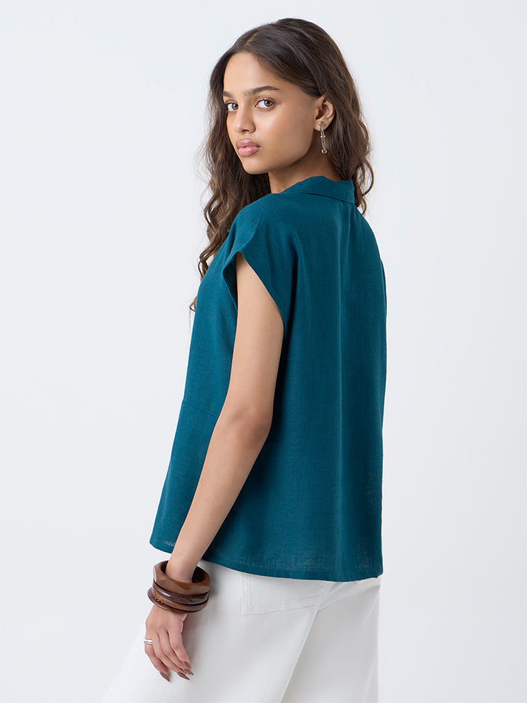 LOV Teal Solid Shirt