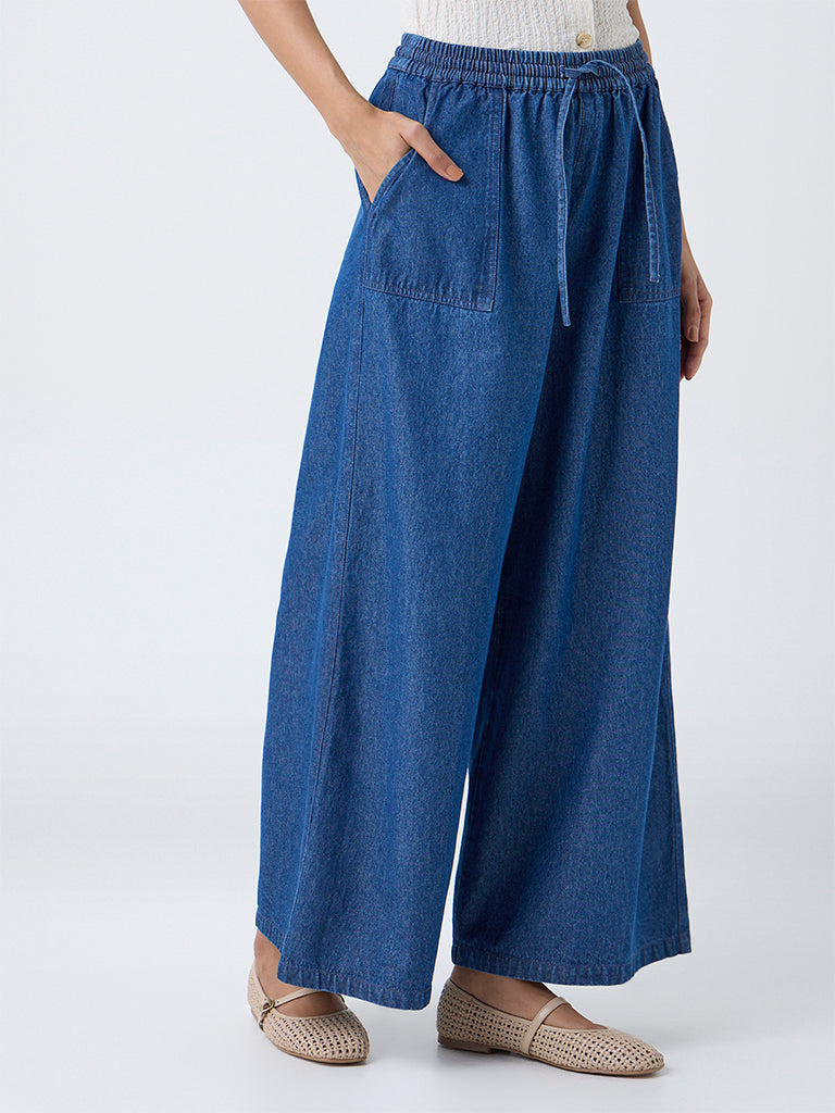 LOV Dark Blue High-Rise Denim Pants