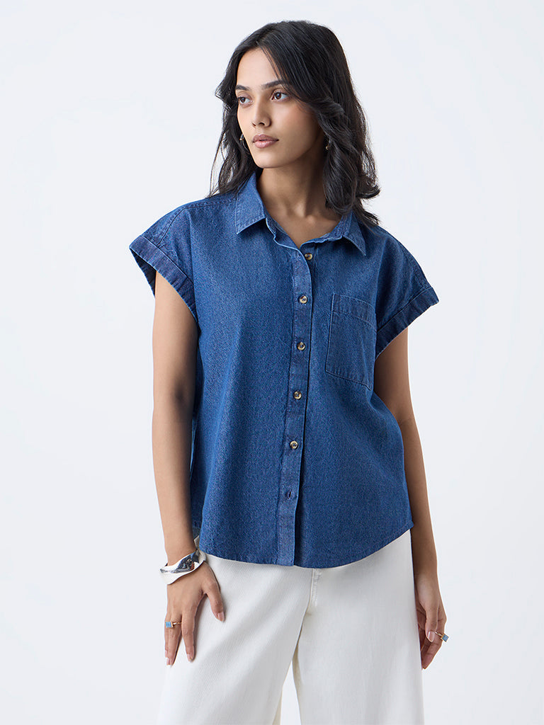LOV Dark Blue Denim Shirt