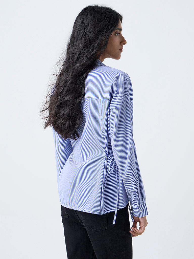 Nuon Blue Striped Shirt