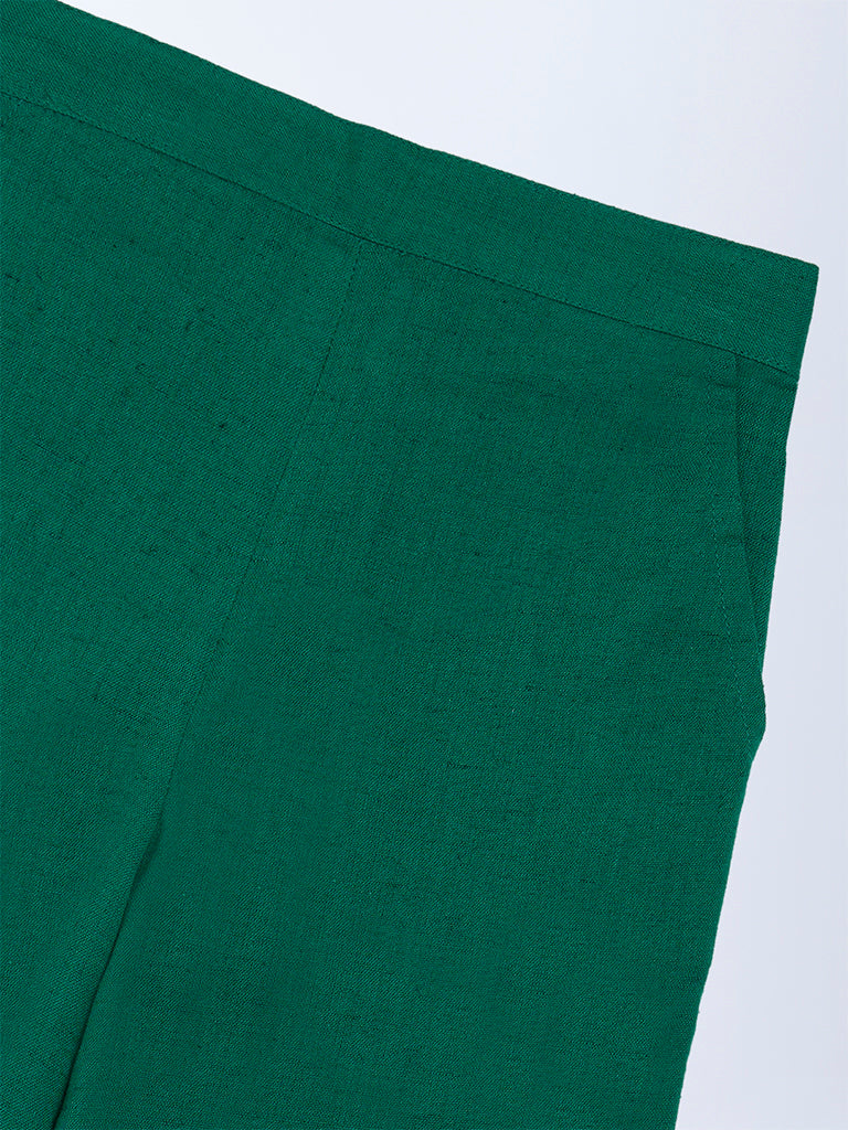 Utsa Kids Girls Jade Green Cotton-Blend Ethnic Pants - (2-8 yrs)