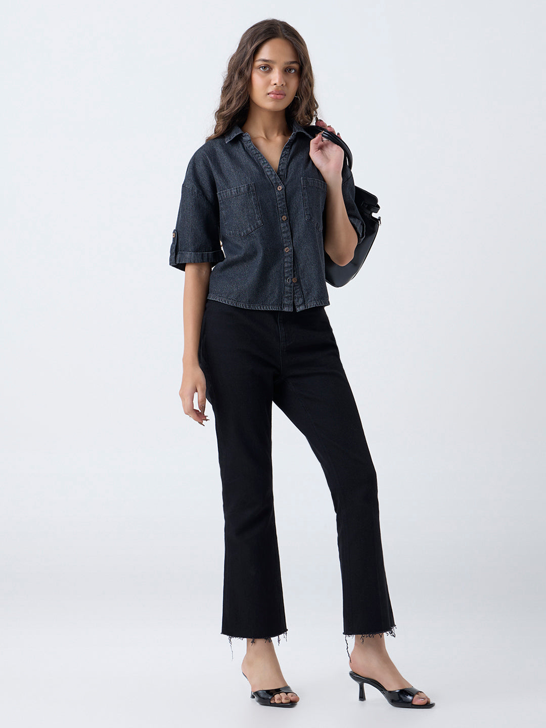 LOV Dark Grey Denim Shirt