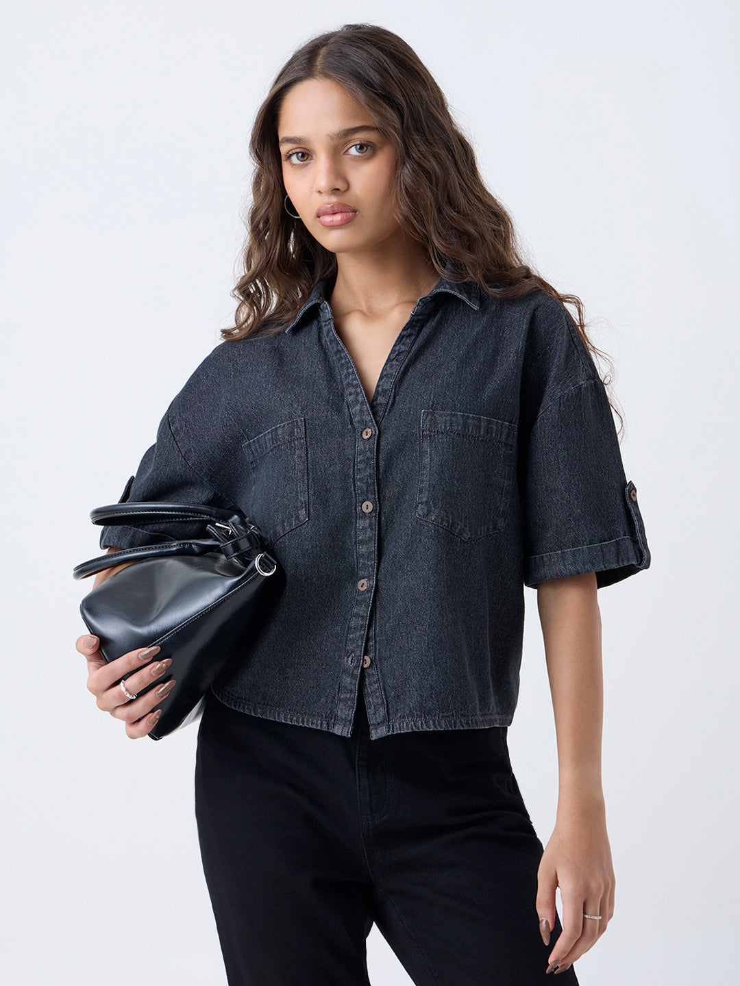 LOV Dark Grey Denim Shirt