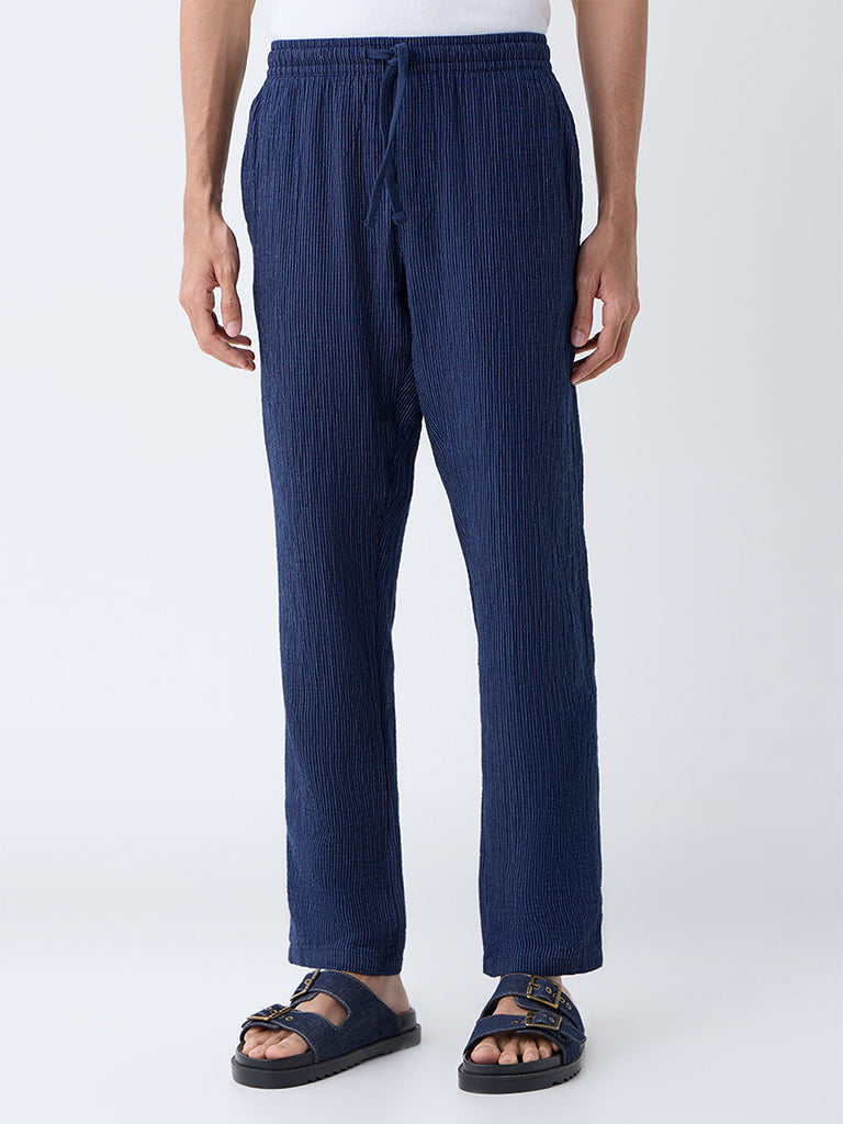 ETA Navy Relaxed-Fit Mid-Rise Cotton Pants - Exclusive