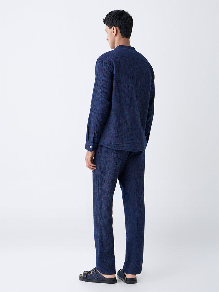 ETA Navy Relaxed-Fit Mid-Rise Cotton Pants - Exclusive