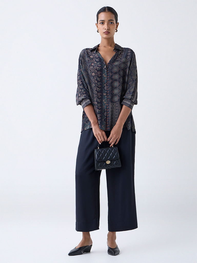Zuba Black Bagru Pattern Tunic