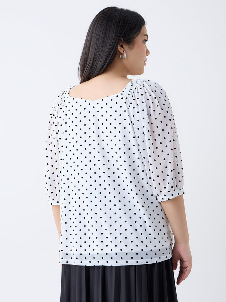 Gia White Polka Dotted Top