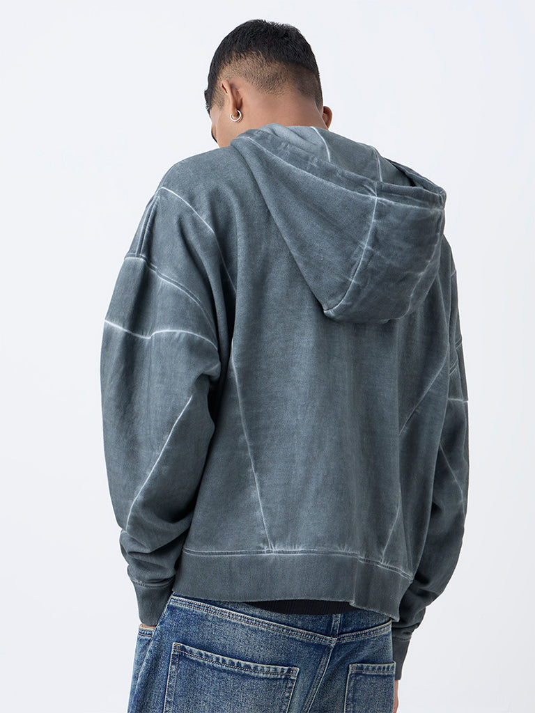 Nuon Grey Relaxed-Fit Hooded Jacket