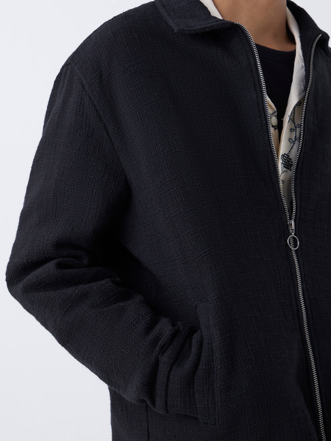 ETA Black Relaxed-Fit Cotton Jacket