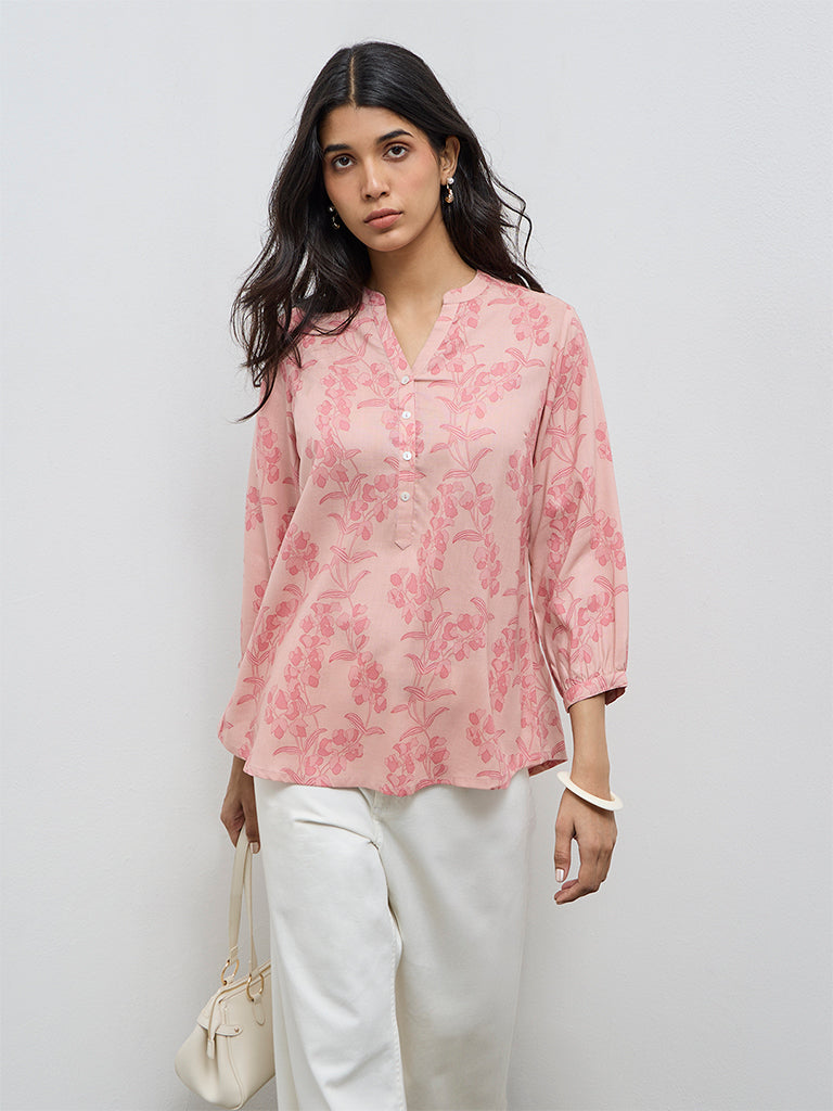 Utsa Pink Floral Printed Tunic