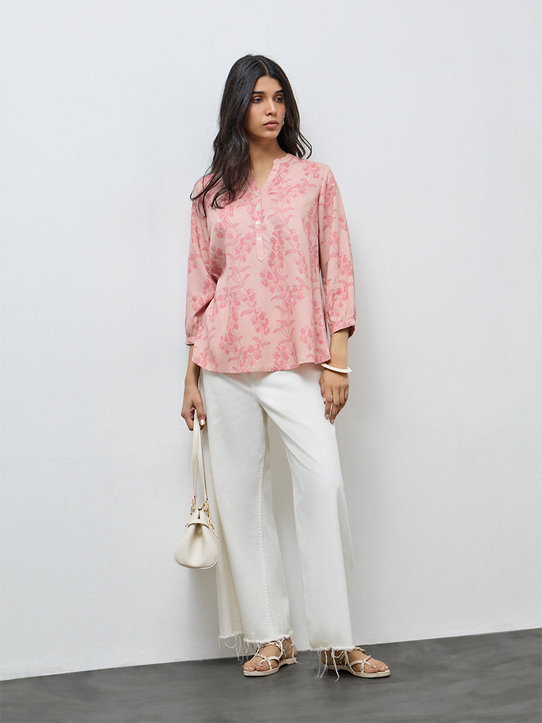 Utsa Pink Floral Printed Tunic