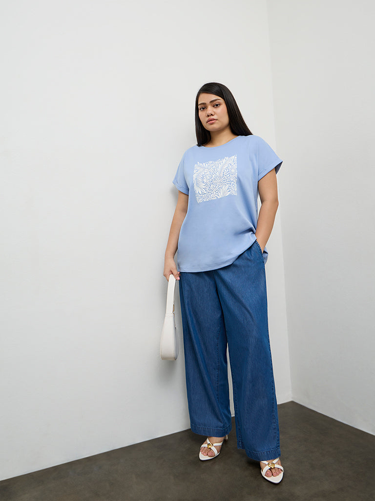 Gia Dark Blue High-Rise Denim Trousers