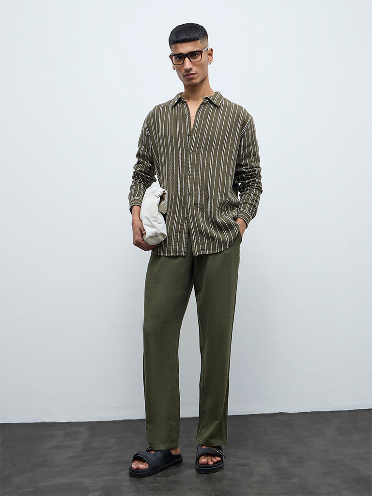 ETA Olive Relaxed-Fit Mid-Rise Chinos