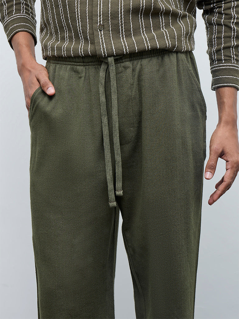 ETA Olive Relaxed-Fit Mid-Rise Chinos