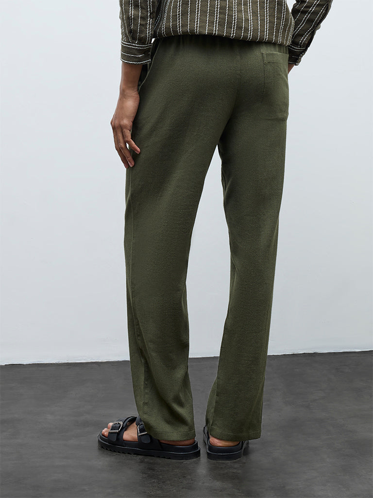 ETA Olive Relaxed-Fit Mid-Rise Chinos