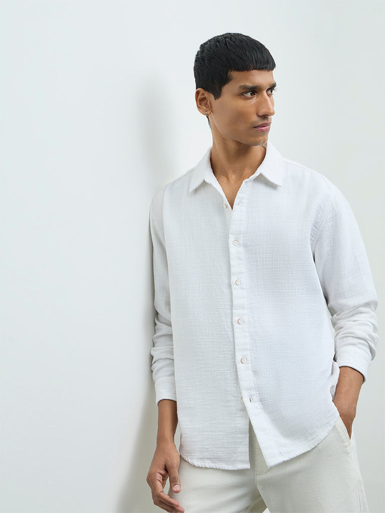 ETA White Relaxed-Fit Cotton Shirt