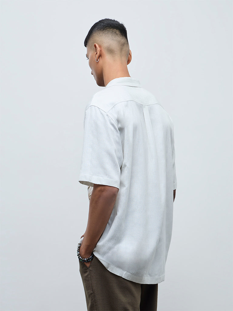 ETA White Floral Relaxed-Fit Shirt