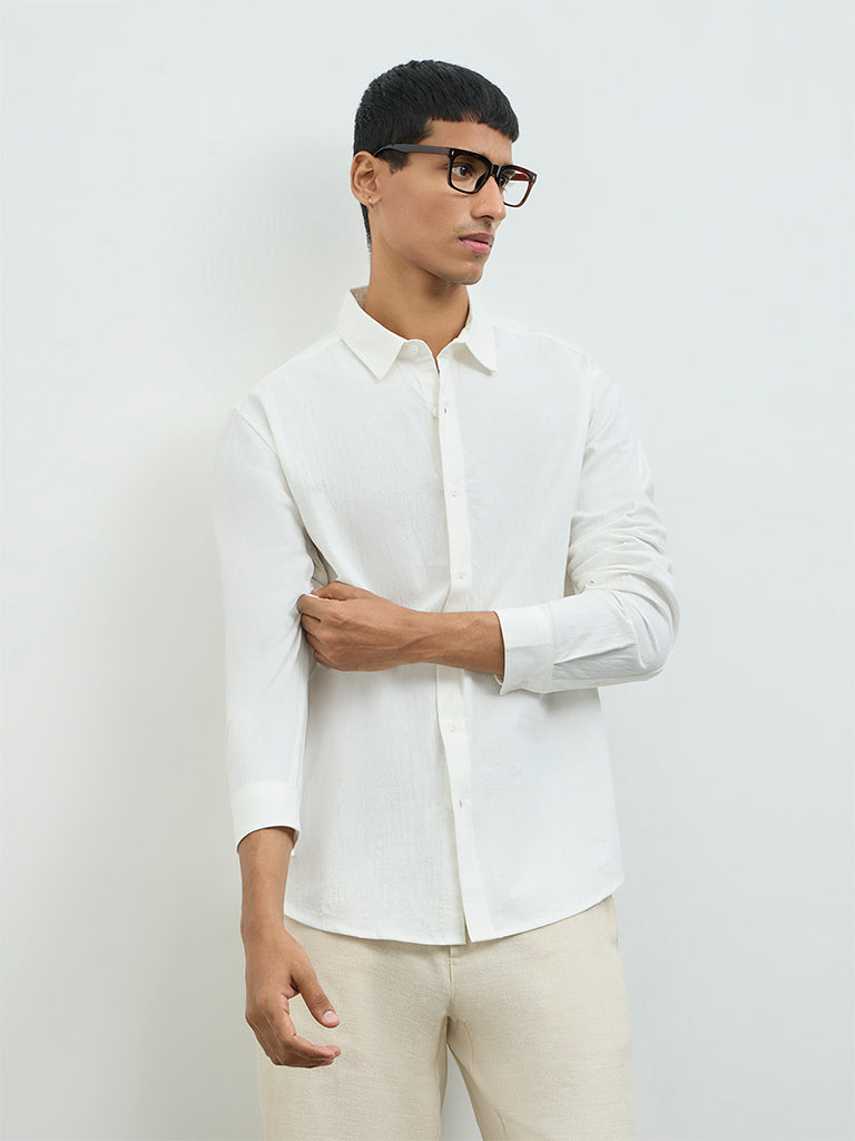 ETA Off-White Relaxed-Fit Cotton Shirt