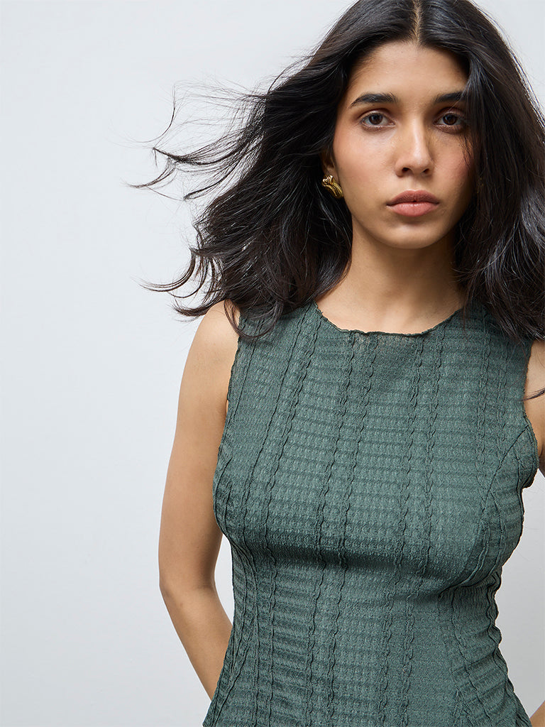 LOV Olive Textured Top